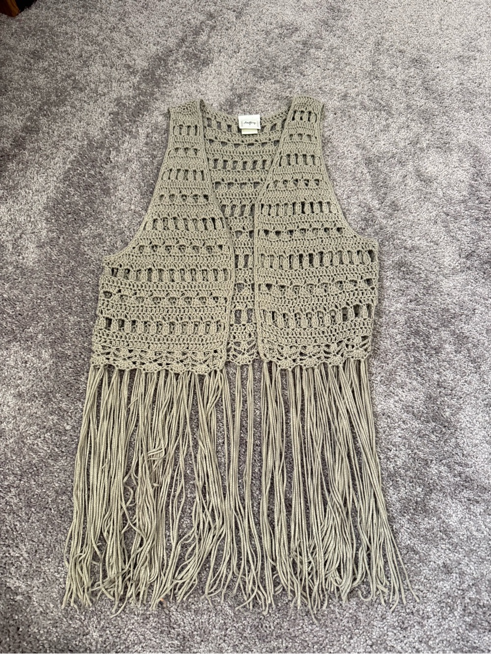 Daytrip crochet fringe vest Size Large #festival #summer